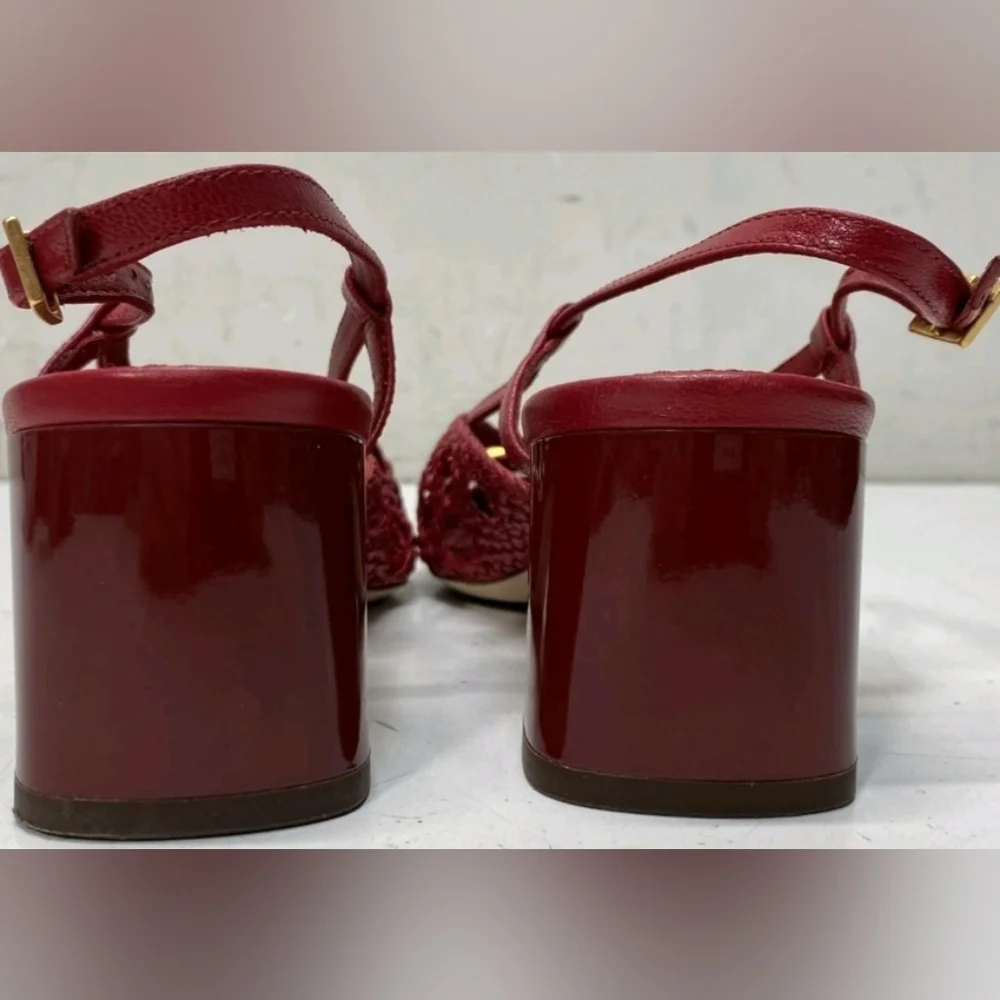 Tory Burch Red Sandals with Gold Accents 6.5 M